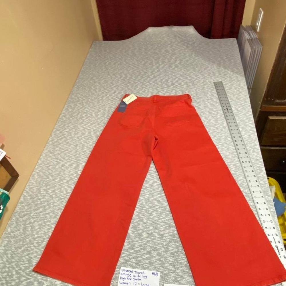Universal Thread orange wide leg high rise sailor jeans women12=L. SKU-A68 - Picture 8 of 8